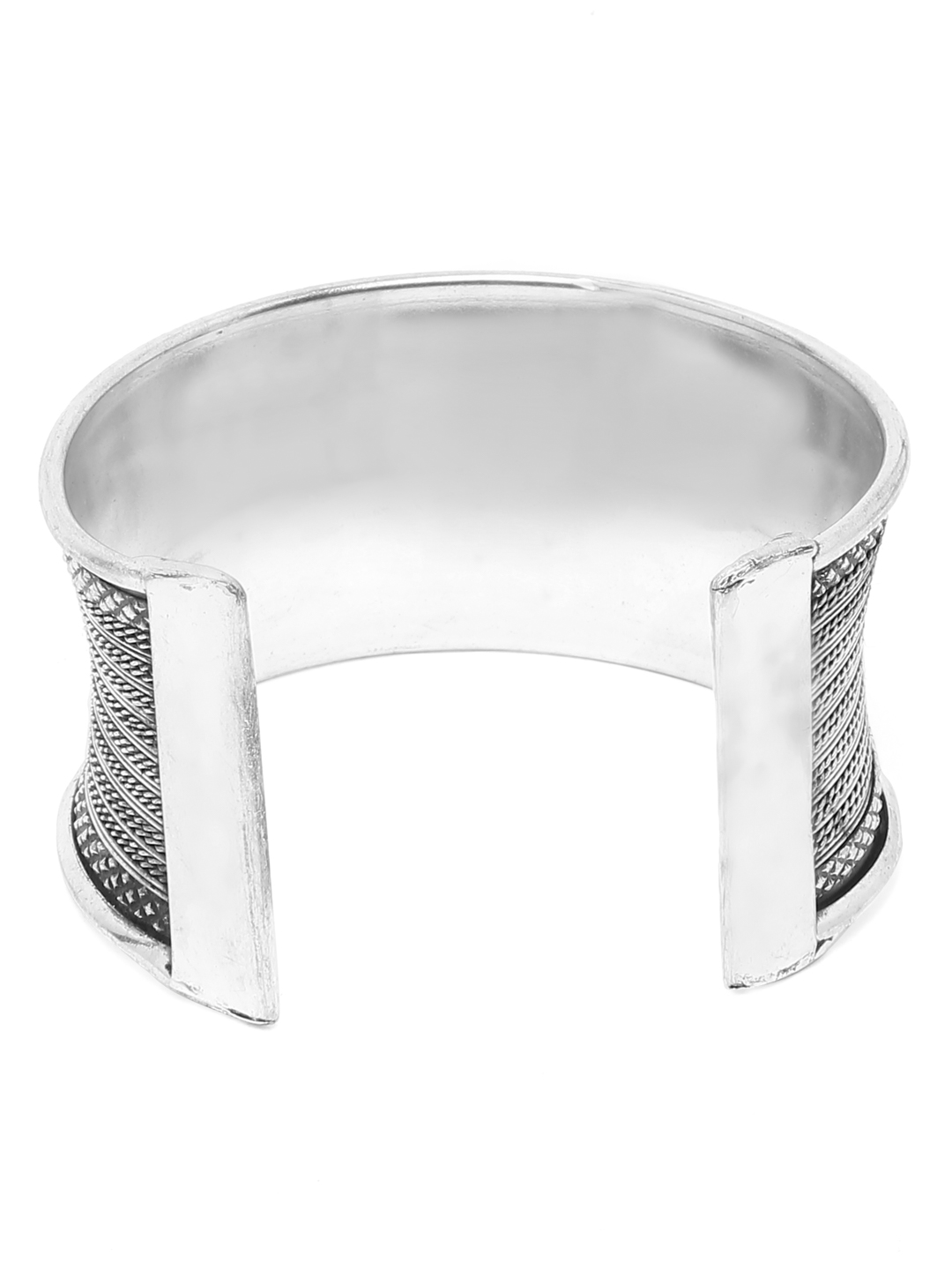 YouBella Jewellery Celebrity Inspired Silver Plated Cuff Bracelet for Girls and Women